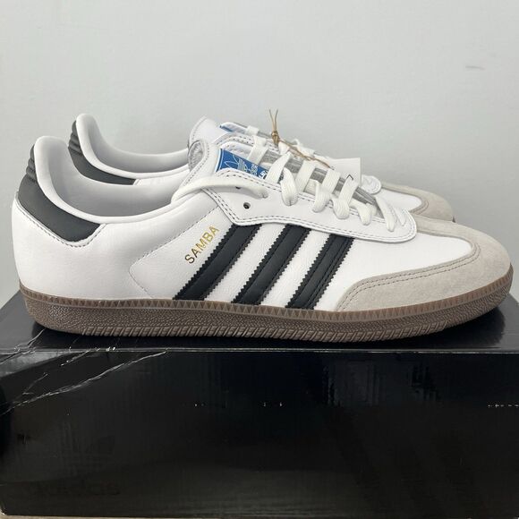 New Adidas Samba ADV Size 11.5 Us Men’s Sneakers White/Black Gum Style GZ8477 - Picture 1 of 9